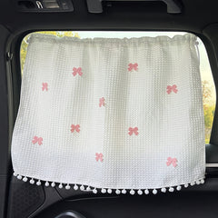 Car Seat Sunshade - Durable Polyester, Heat-Resistant & Uv Protection Curtain With Drawstring For Rear Seats