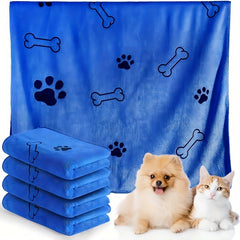 Ultra-Absorbent Microfiber Dog Towels - Rapid-Dry, Luxuriously Soft & Durable, 24x40 inches, Adorable Paw Print Design - Perfect for Grooming Your Furry Friend