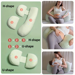 Adjustable & Removable Cover Maternity Pillow - Soft Polyester Full Body Pregnancy Cushion with H/U Shape Convertibility for Back, Belly & Leg Support - Ideal Gift for Mothers-to-Be