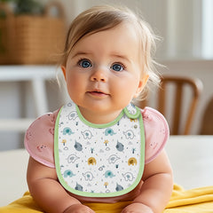 6-Piece Set of Cartoon Soft Feeding Bibs - Easy-Adjust Snap Closure for a Secure Fit, Spill-Proof and Stain-Resistant for Messy Mealtime - Perfect for Daily Use and On-the-Go