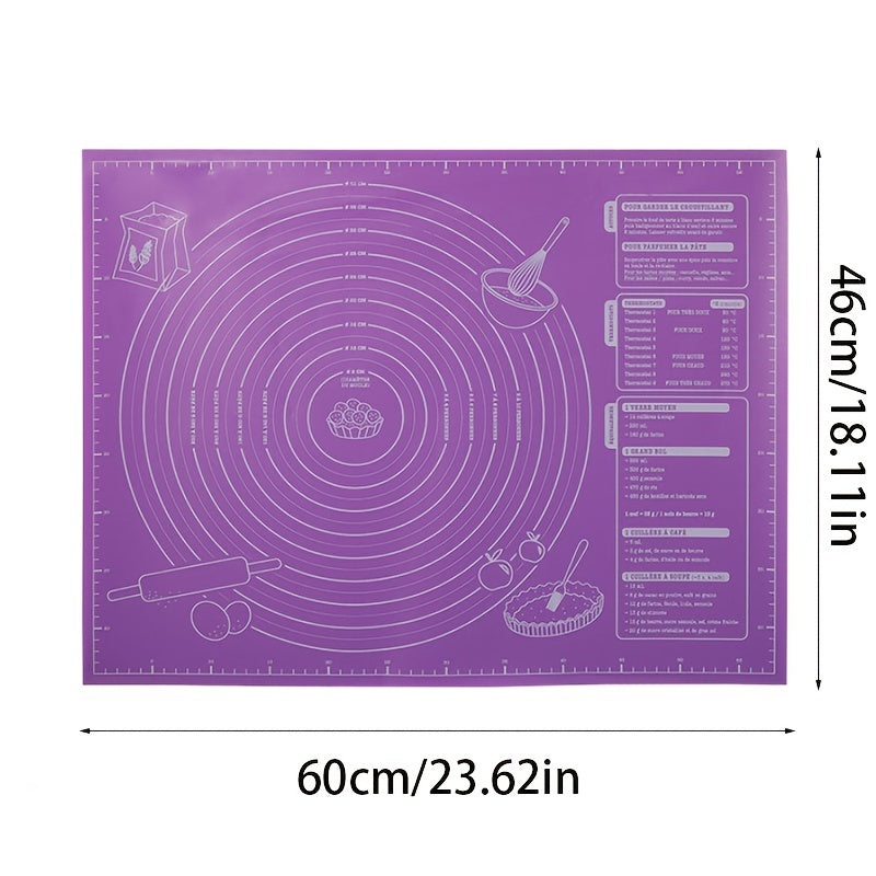 1pc Pastry Mat, Non Stick Baking Mat Non Stick Rolling Dough With Measurements, Kneading Mat, Counter Mat, Dough Rolling Mat, Pie Crust Mat