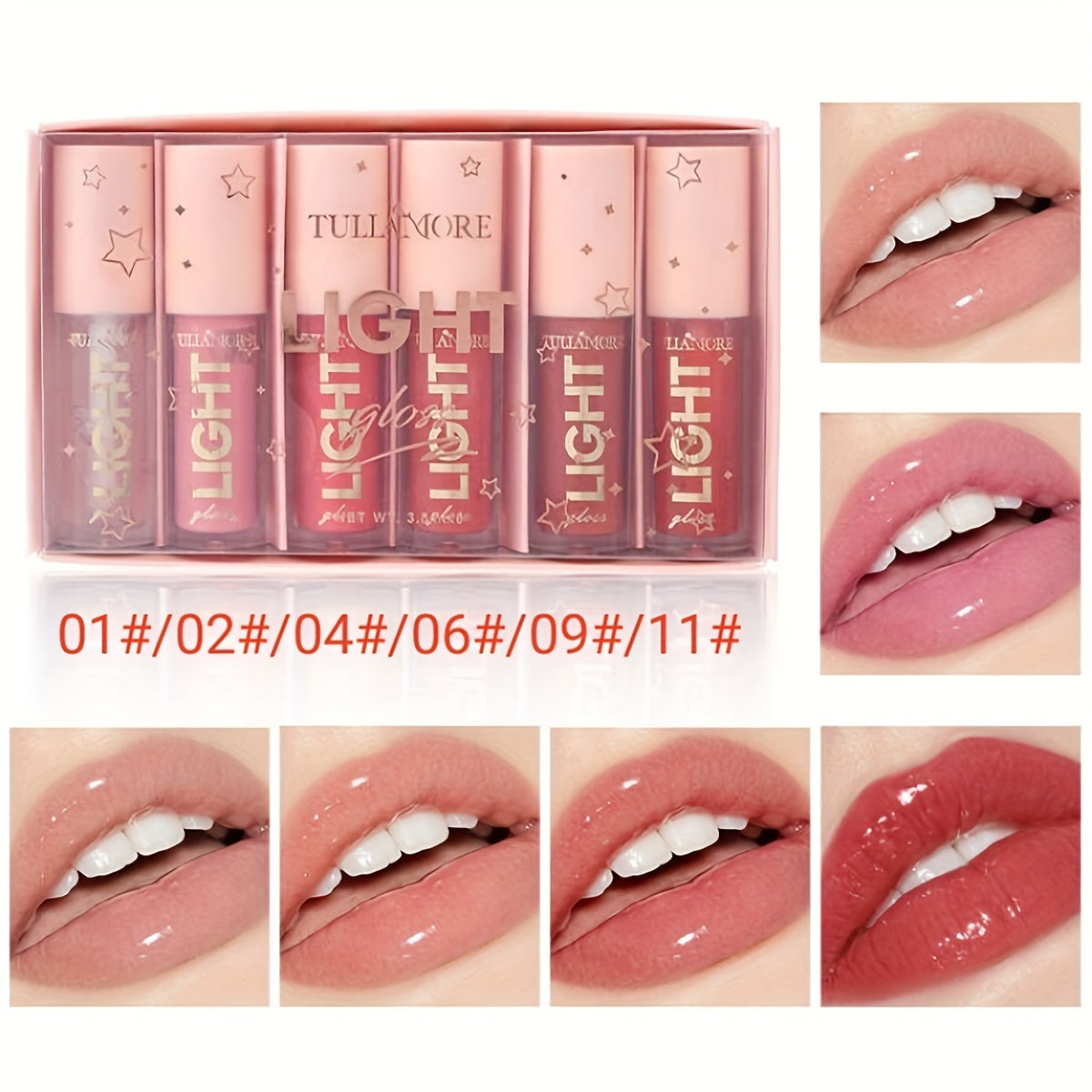 12 colors Moisturizing Candy Lip Gloss - Pearlescent Lustrous Mirror Nude Lip Stain with Natural Lip Gloss Lip Oil Valentine's Day Gifts