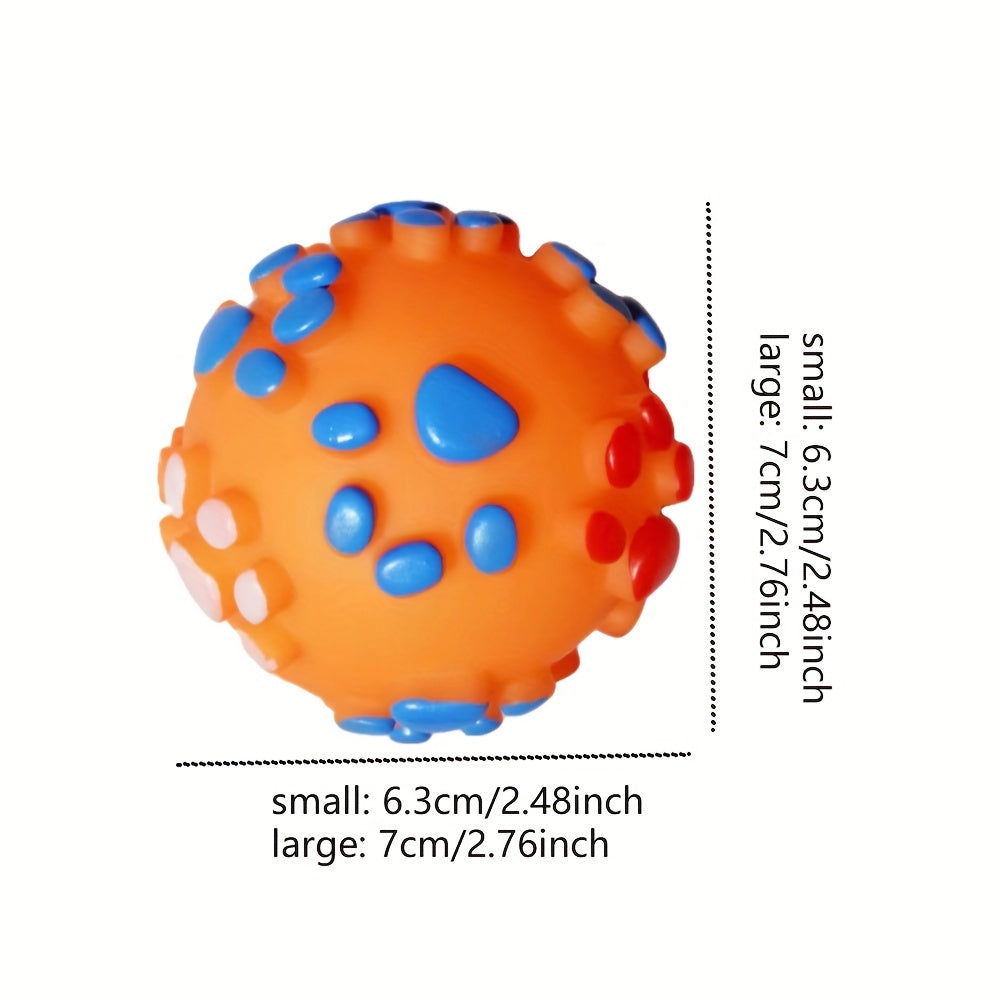 Durable Squeaky Dog Toy - Paw Print Relax Ball For All Breeds, Interactive Chew & Fetch Play Dog Toys Dog Toys For Aggressive Chewers - Kerala Elegance