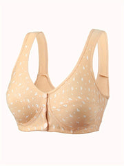 Ultra-Comfortable Wireless Front Buckle Bra - Ventilated & Seamless Full Coverage - Stylish Womens Lingerie for Everyday Wear