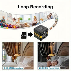 Mini Camera, Hidden Camera 1080P, Nanny Cam Full HD With Night Vision Motion Activation For Indoor Outdoor Covert Security