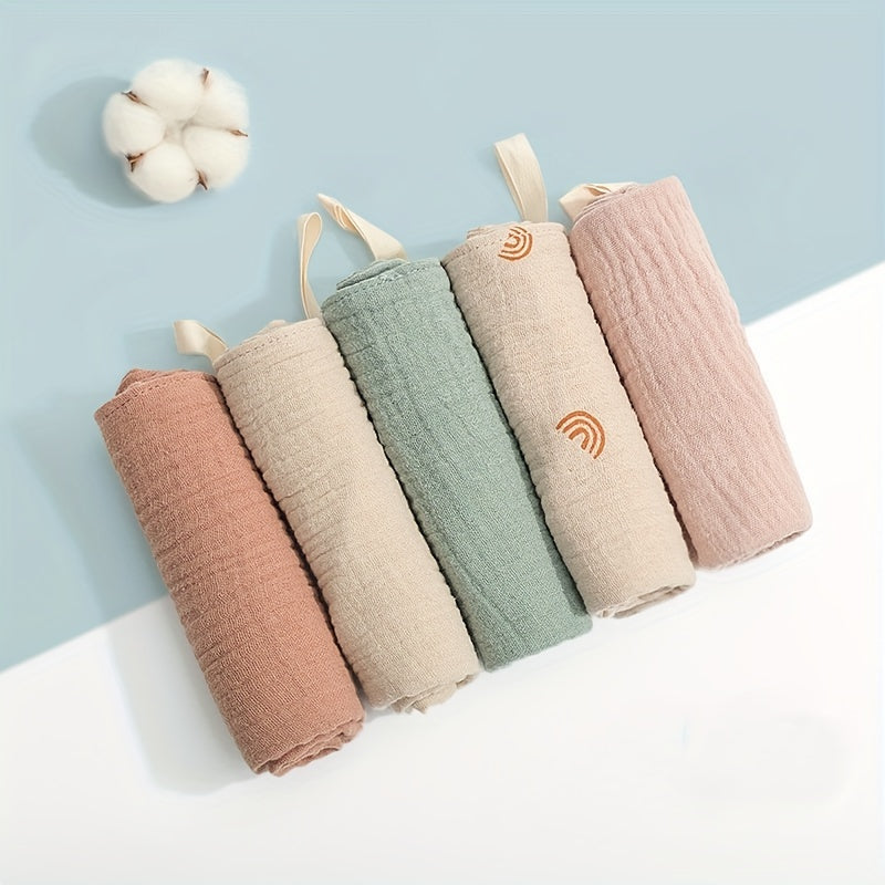 5pcs Soft Cotton Gauze Baby Towels, Face Towels, Hand Towels, Christmas Halloween Thanksgiving Day Easter New Year's Gift