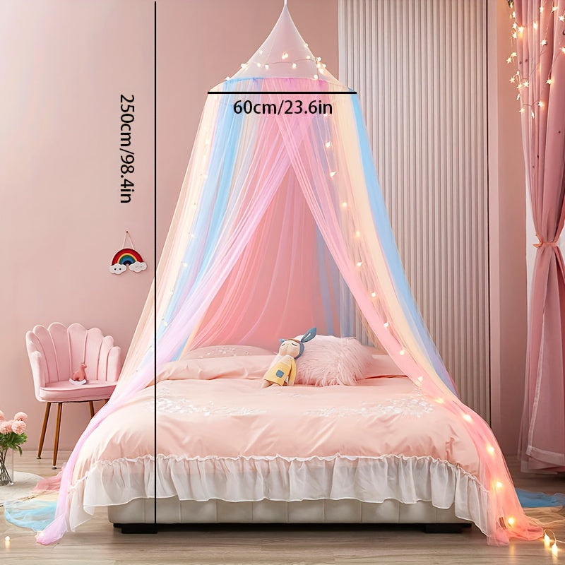 Mosquito Net Canopy - Elegant Cylindrical Design with Luxurious Princess-Style Canopy Curtain and Beautiful Valance Home Curtain for Delicate Room Decor - Perfect for Adding a Touch of Elegance to Your Home Decor