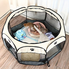 1pc Premium Foldable Octagonal Pet Playpen Tent - Spacious & Scratchproof, Oxford Cloth, Traditional Style for Indoor/Outdoor Fun, Perfect Safe Haven for Cats & Dogs