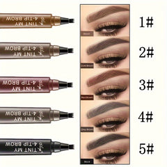 4-Tip Tattoo Eyebrow Pen 1pc, Long-lasting Waterproof Brow Gel, Natural Hair-Like Strokes, Easy To Use, Perfect Eyebrow Filling, Smudge-Proof Eyebrow Tints