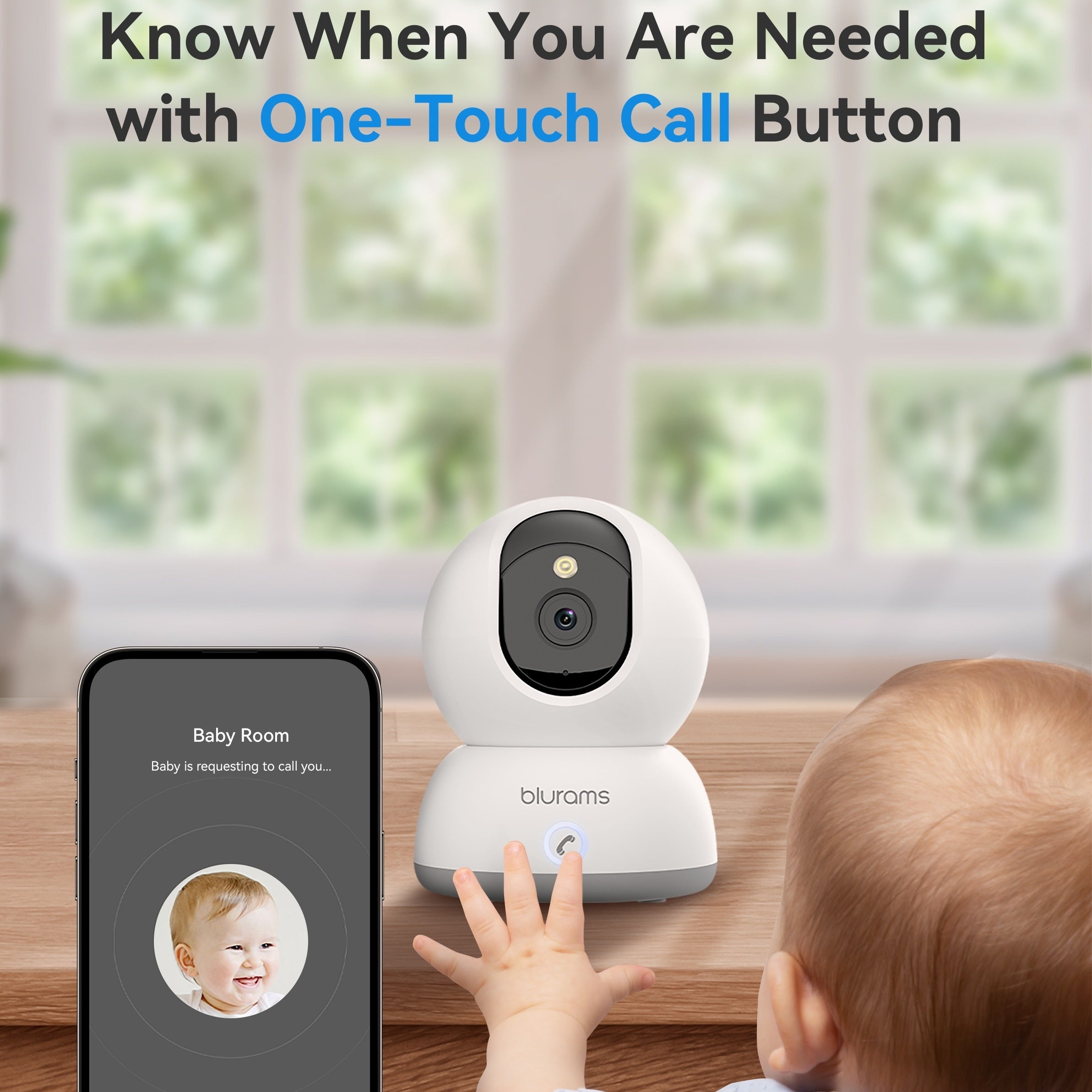 4 Pcs Blurams 2K Indoor Security Camera with One-Touch Call, Home Security Camera for Dog/Baby Monitor/Elder, 2.4GHz Wi-Fi Security Camera, Color Night Vision, Motion Tracking & Detection, Alexa & Google Assistant