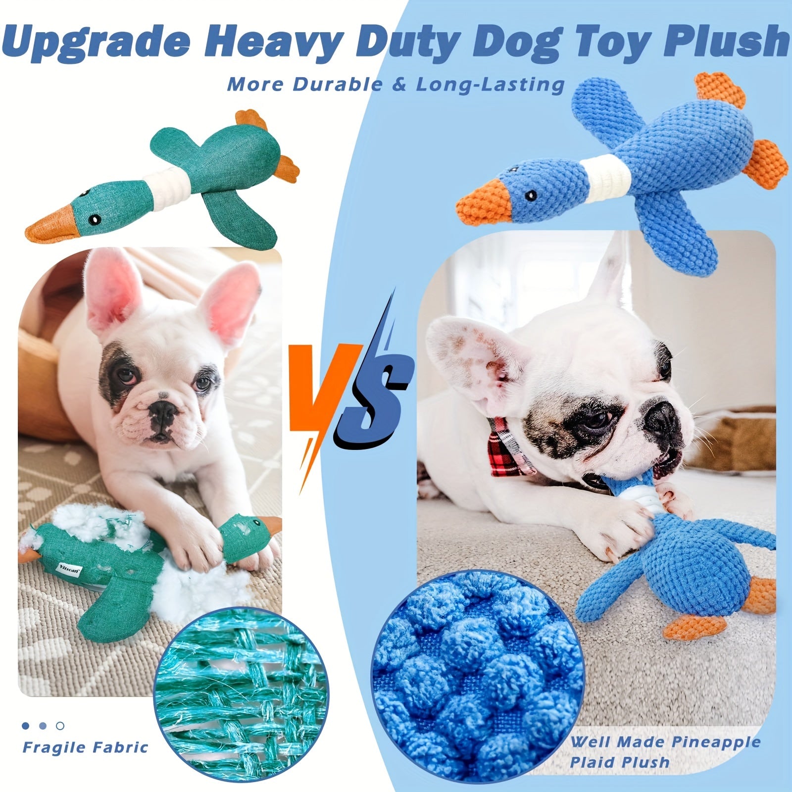 Durable Plush Goose-Shaped Dog Toy for Teething and Play - Soft, Chew-Resistant Fabric for Medium Breeds - Ideal for Dental Health and Interactive Fun - Assorted Colors - Kerala Elegance