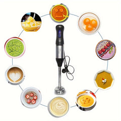 4-in-1 5 Speed Hand Blender 1000W Powerful Motor BPA-Free Accessories Turbo Boost Ergonomic Grip Easy Clean And Store