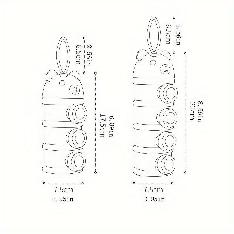 Four-Layer Portable Milk Powder Container Box - Rotating, Airtight, and Durable Polypropylene (PP) Storage for Snacks and Easter Gifts - Easy to Clean and Stackable