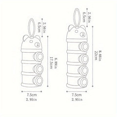 Four-Layer Portable Milk Powder Container Box - Rotating, Airtight, and Durable Polypropylene (PP) Storage for Snacks and Easter Gifts - Easy to Clean and Stackable