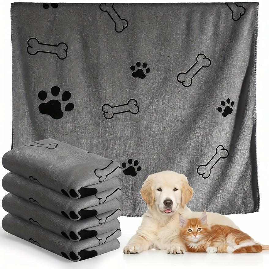 Ultra-Absorbent Microfiber Dog Towels - Rapid-Dry, Luxuriously Soft & Durable, 24x40 inches, Adorable Paw Print Design - Perfect for Grooming Your Furry Friend