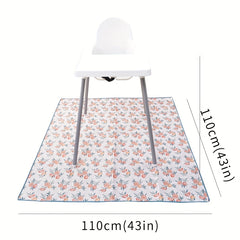 Waterproof Splat Floor Mat - Anti-Slip, Washable, Portable, and Easy-Clean Mess Catcher for Under High Chair, Arts, and Crafts - Perfect for Baby Play, Picnic, and Outdoor Activities