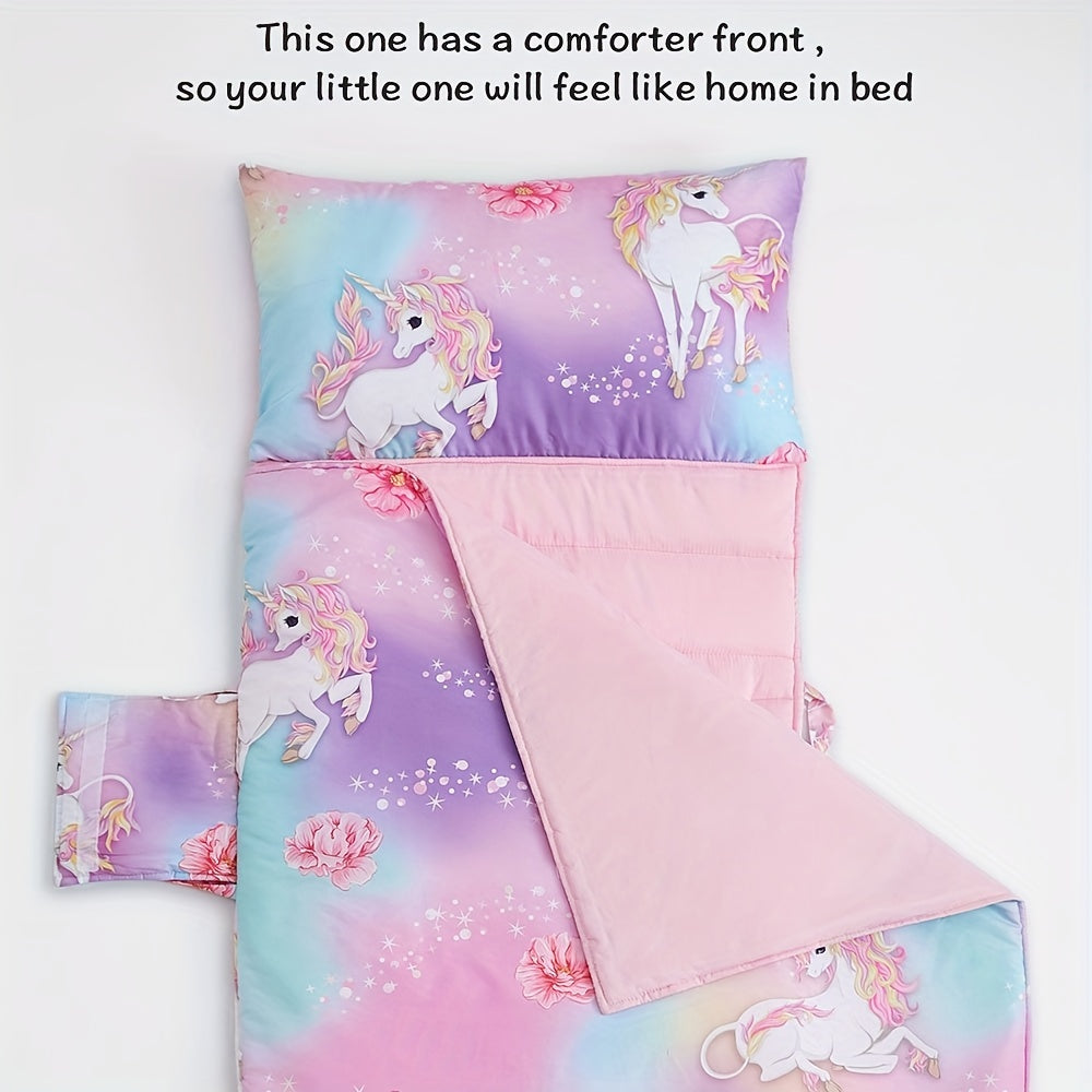 Comfortable Kids Sleeping Mat with Removable Pillow - Perfect for Preschool Daycare & Travel - Soft Microfiber - 3-6 Years