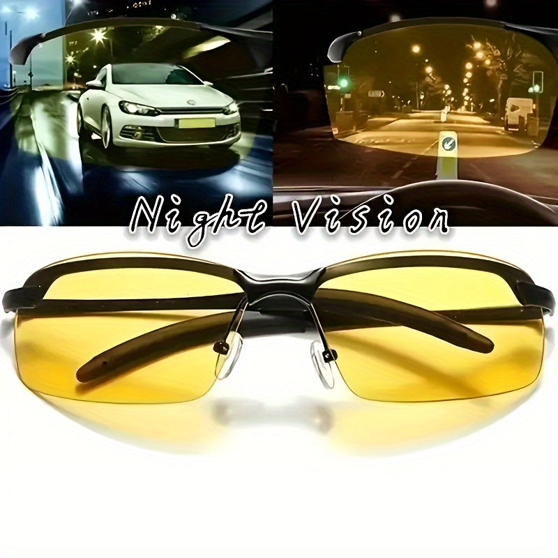 Polarized Photochromic Fashion Glasses, Trendy Classic Black Rimless Rectangle Fashion Glasses