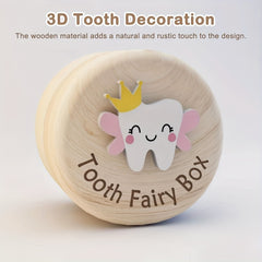 Wooden Tooth Fairy Box: A Charming Keepsake for Baby'S First Tooth, Perfect for Birthdays Or As a Newborn Gift