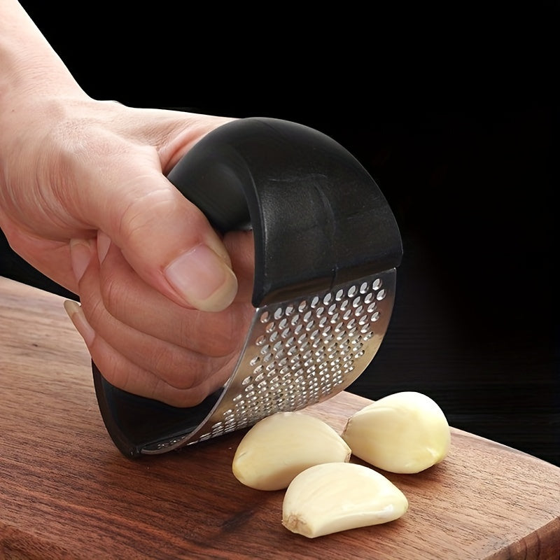 Stainless Steel Garlic Press - Easy-To-Use Manual Mincer, Crusher & Peeler - Essential Kitchen Gadget For Effortless Garlic Prep