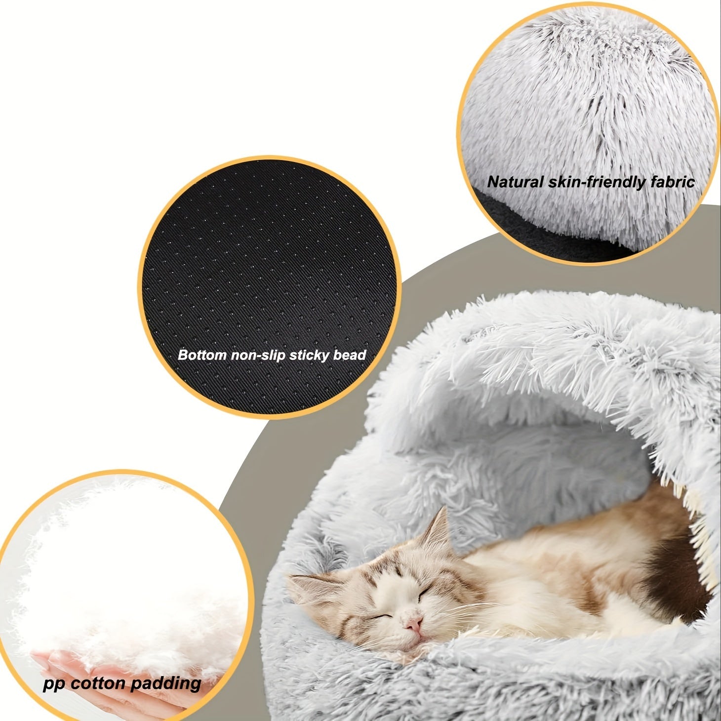 Versatile Plush Pet Bed With Large Cover - Anti-Anxiety Donut Cuddler For Indoor Cats & Small Dogs, Non-Slip Bottom, Washable Faux Fur Nest Ultimate Plush Pet Bed Confy Small Dog Bed