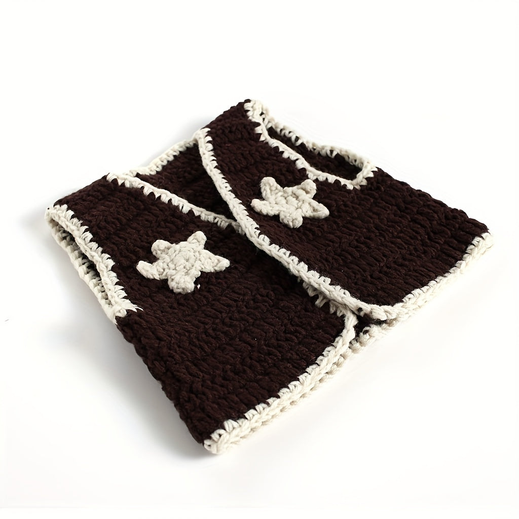 Adorable Cowboy Photo Prop for Newborn Babies - Handmade Woolen Yarn Knitting Costume