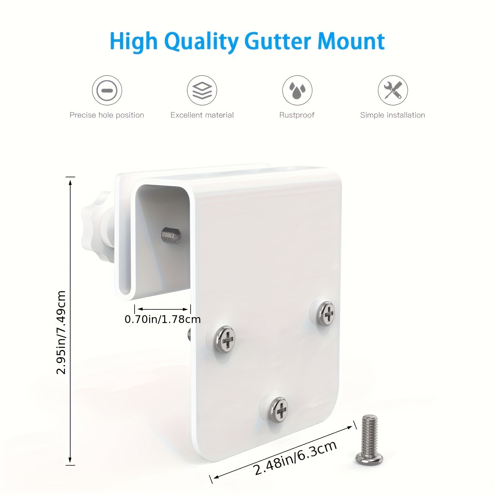 Gutter Mount Bracket Compatible with Eufy Security SoloCam S340, Solar Security Camera, Camera and solar panels not included