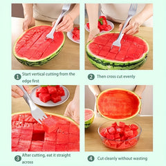 Stainless Steel Watermelon Slicer and Corer - 2-in-1 Fruit and Vegetable Cutter Kitchen Gadget and Tool - Durable Kitchen Utensil for Easy Cutting and Coring