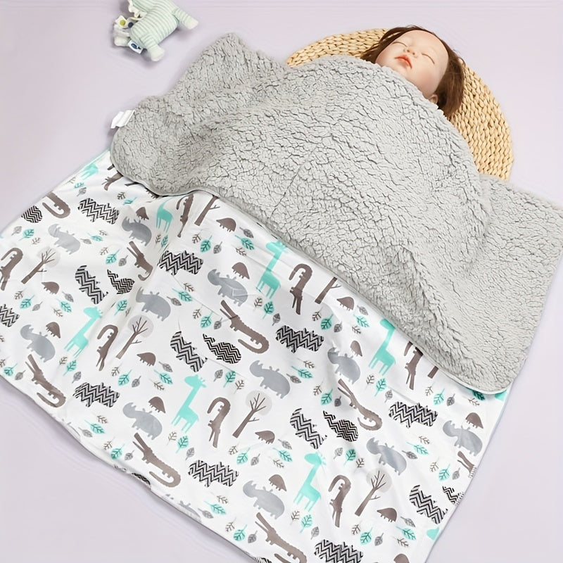 1pc Ultra-Soft Double-Layer Baby Lamb Wool Blanket - Vibrant Cartoon Prints, All-Season Use - Perfect Unisex Gift for Christmas, Halloween, Thanksgiving