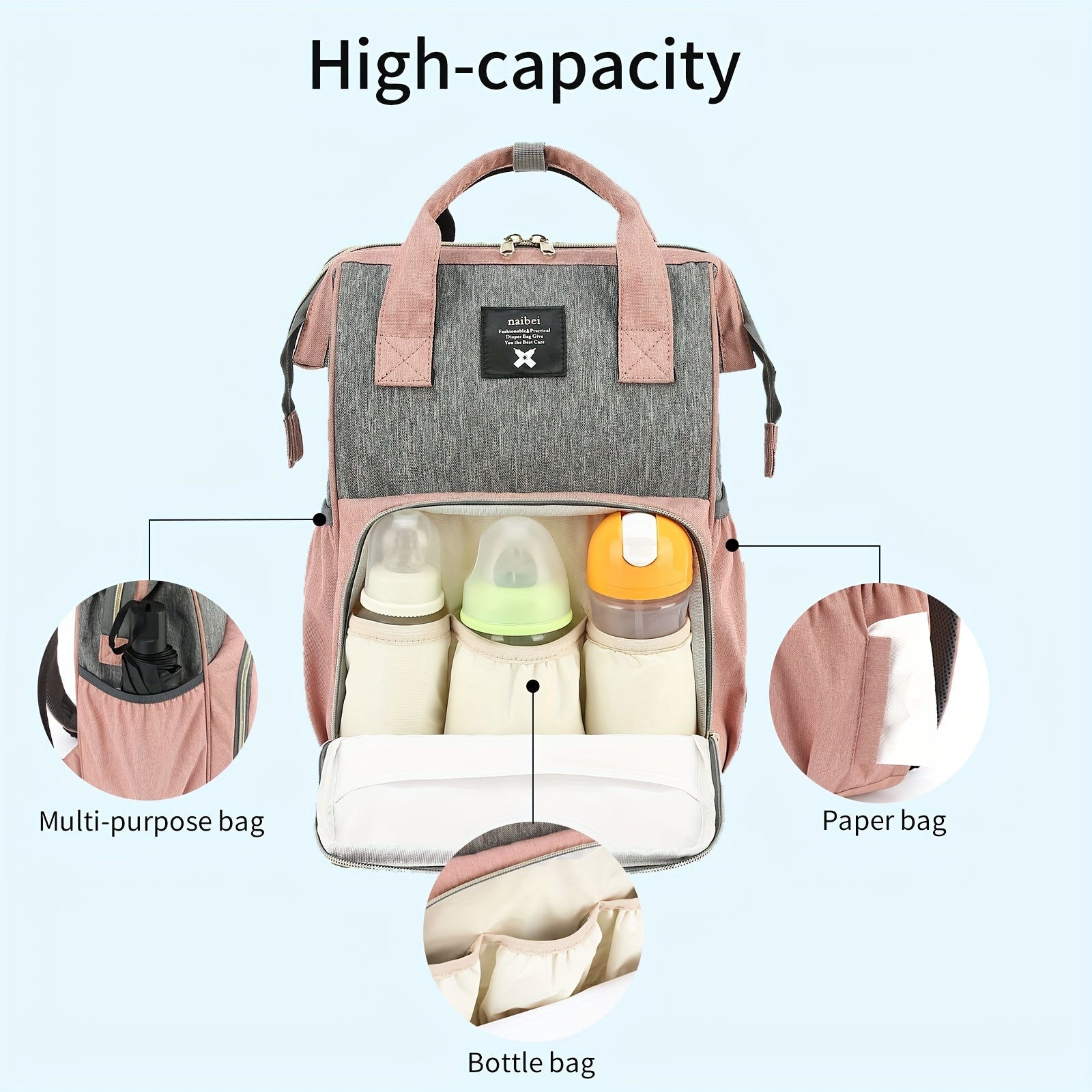 Trendy Diaper Bag: Multifunctional Waterproof Travel Backpack for Mommy's Essentials! Christmas, Halloween, Thanksgiving Gift