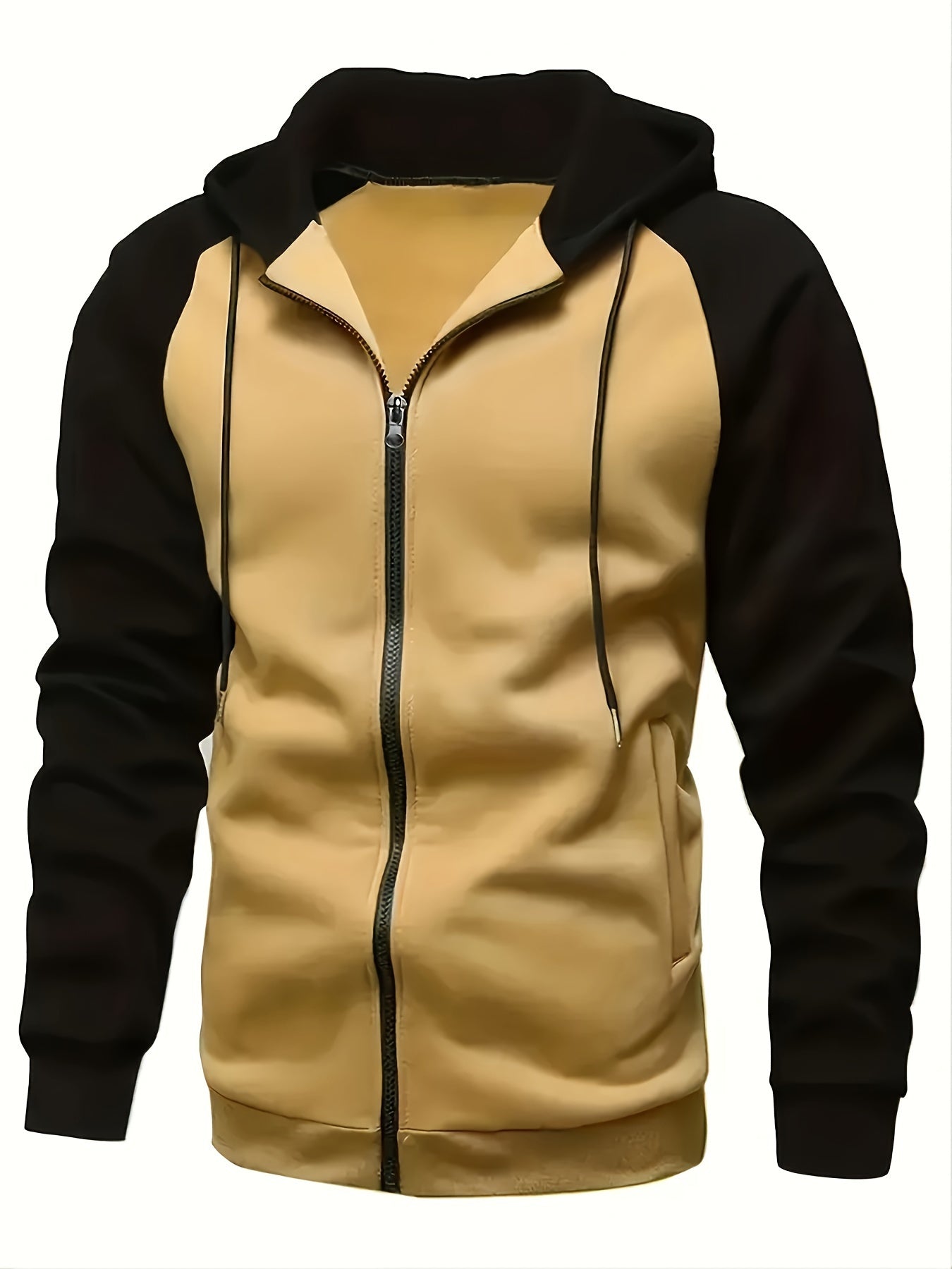 Men's Colorblock Hooded Jacket For Sports Outdoor, Stylish Leisure Outwear