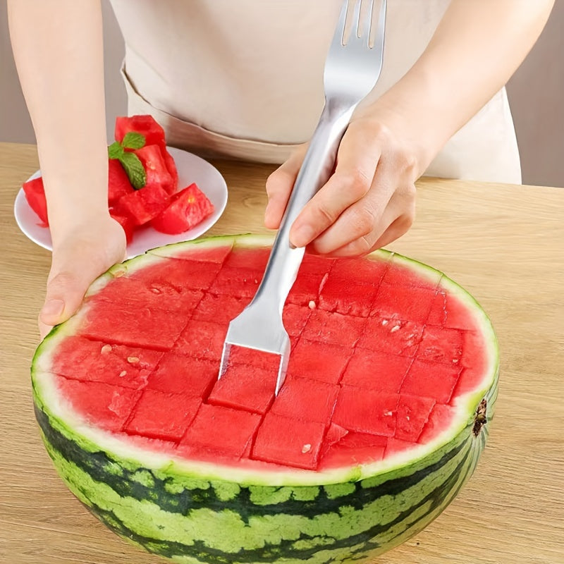 Stainless Steel Watermelon Slicer and Corer - 2-in-1 Fruit and Vegetable Cutter Kitchen Gadget and Tool - Durable Kitchen Utensil for Easy Cutting and Coring