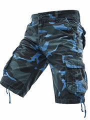 Mens Fashion-Forward Camouflage Cargo Shorts - Bold Print, Multipocket, Comfortable for Summer Outdoor Sports and Casual Wear