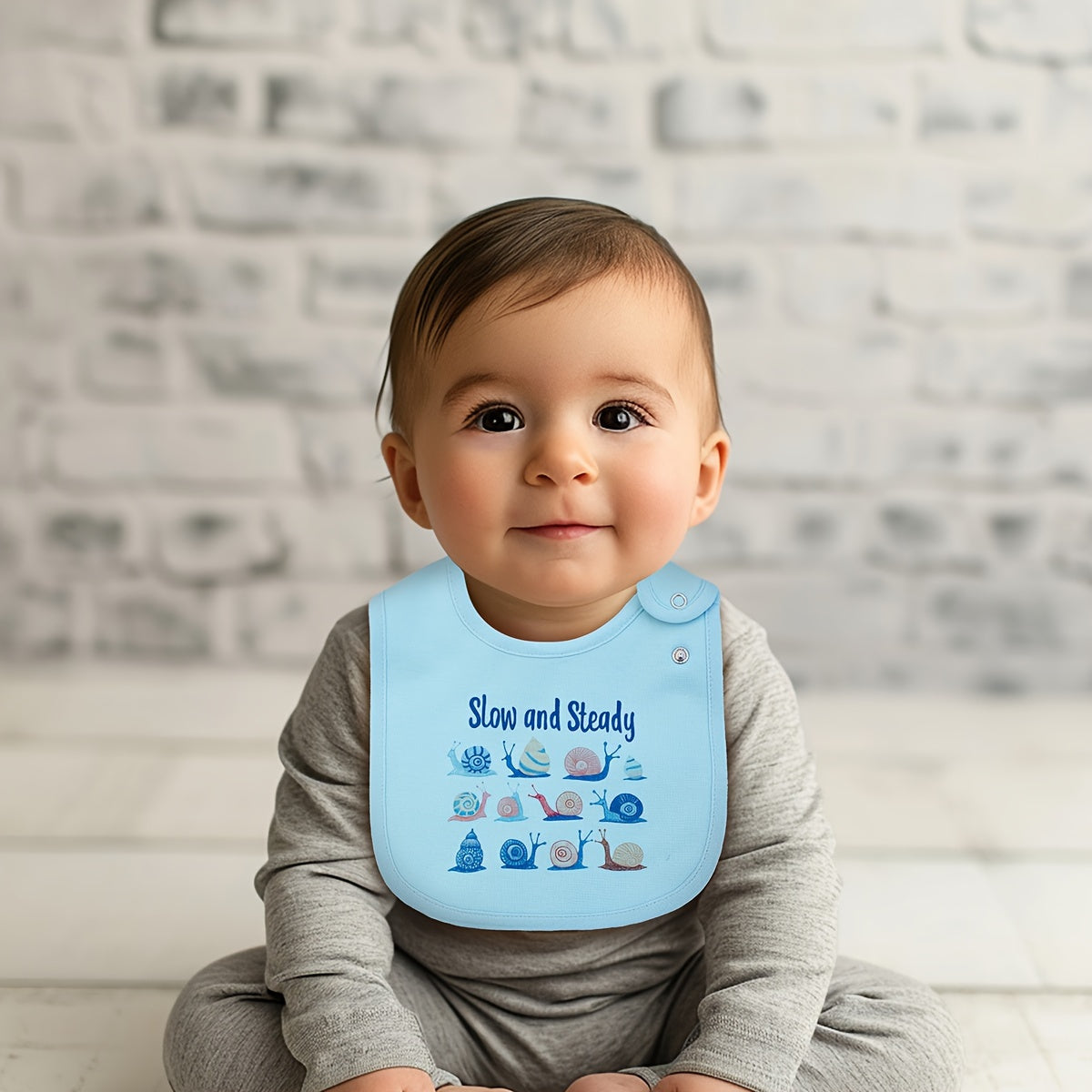 6pcs Cartoon Seasonal Printed Bibs, Adjustable With Buttons, Waterproof Bibs For Feeding