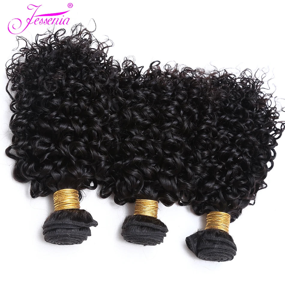 Short Cheap Afro Kinky Curly Hair 3 Bundles Deal Raw Indian Hair 100% Virgin Human Hair Weave Extension Natural Color 100G/PCS