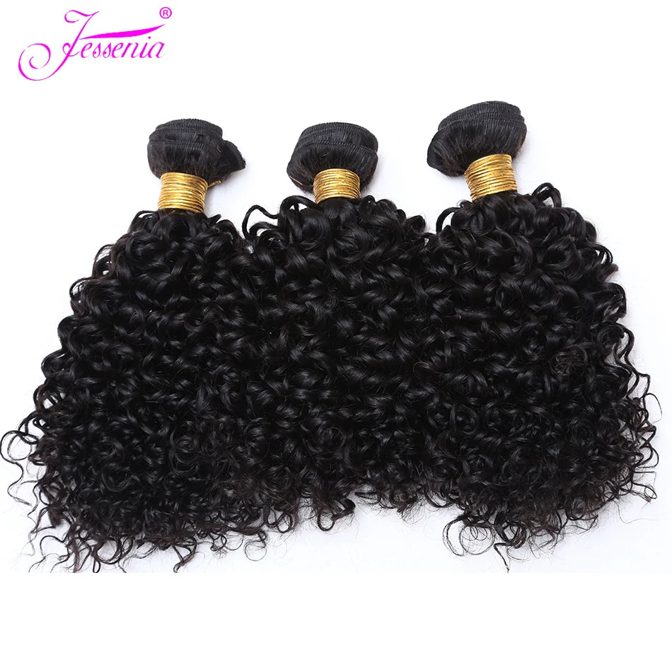 Short Cheap Afro Kinky Curly Hair 3 Bundles Deal Raw Indian Hair 100% Virgin Human Hair Weave Extension Natural Color 100G/PCS