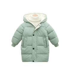 Kids Down Long Outerwear Winter Autumn Teen Cotton Clothes Boys Girls Cotton-Padded Parka Coats Big Children Thicken Warm Jacket