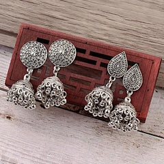 India Retro Birdcage Earrings Handmade Antique Silver Color Tribal Jewelry BOHO Hippie Wind Pakistani Muslim Thailand Nepal