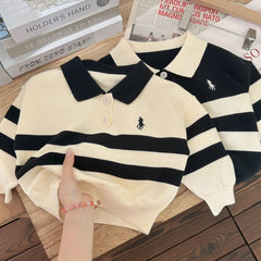 IYEAL Autumn Winter Children's Boy's Clothing 2024 Fashion Child Sweater for Boys Girls Casual Striped Sweaters Warm Outerwear