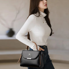 High Quality Leather Shoulder Croosbody Bags Large Capacity Solid Purses and Handbags Luxury Designer Ladies Casual Totes Sac