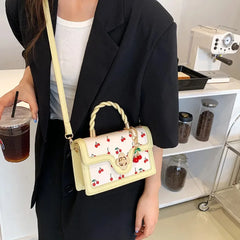 2023 Exquisite Small Bags Women New Fashion Versatile Messenger Bag Sweet Cherry Square Chains Crossbody Bags Wallet  Purse