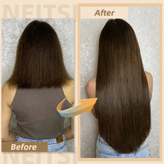 Neitsi Human Hair Tape Extensions Natural Long Straight Adhesive Skin Weft Hair 12"-28" Black Brown Color Tape In For Women