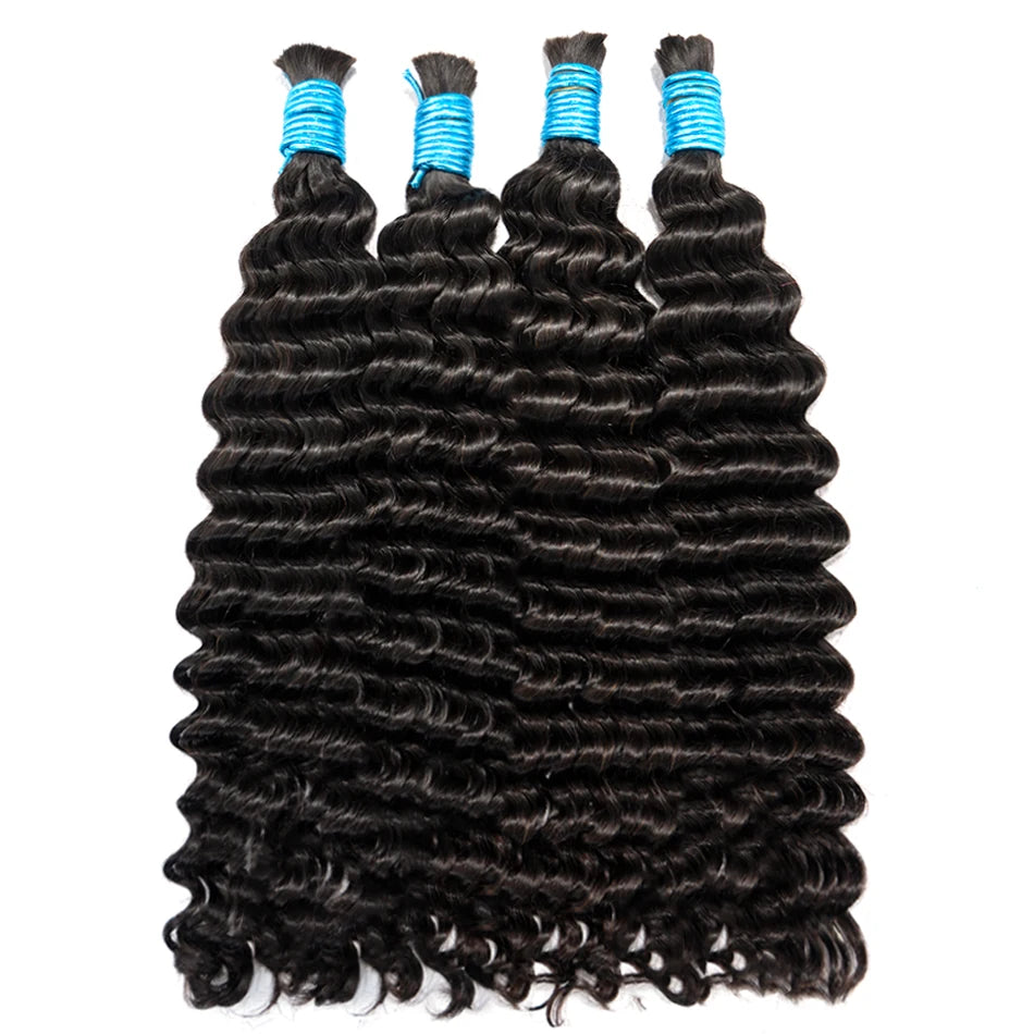 Mink Hair Bulk Loose Deep Water Weaving Virgin Wholesale Kilo 100% Natural Raw Indian Temple Wavy Human Hair Bundles Extensions