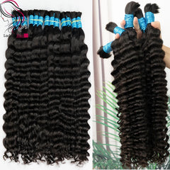 Mink Hair Bulk Loose Deep Water Weaving Virgin Wholesale Kilo 100% Natural Raw Indian Temple Wavy Human Hair Bundles Extensions