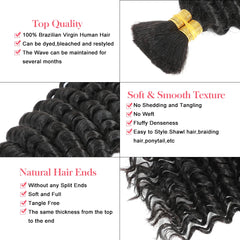 Human Braiding Hair 100g Deep Wave Human Hair Bulk for Braiding No Weft Curly Human Hair Extensions for Boho Braids