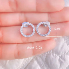 Delicate Small Circle Stud Earrings for Women Korean Fashion Gold Color Earring Crystal Minimalist Earrings Jewelry Accessories