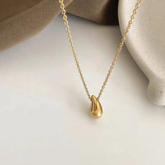 OIMG 316L Stainless Steel Gold Silver Color Fashion Simple Geometric Water Drop Necklace for Women Girls Jewelry Not Fade