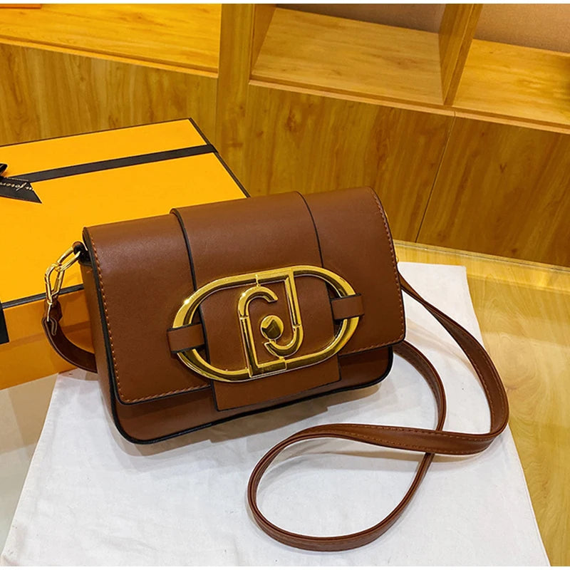 New Handbags For Women Metal Buckle Flap Square Shoulder Bags Fashion 2024 Ladies Messenger Bags Females Casual Commute Bags