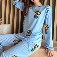 Women Satin Pajamas Set Long Sleeve Trousers Pajamas Lounge Sleepwear Solid Pajama Mujer Bedroom Home Clothes Female Pyjamas