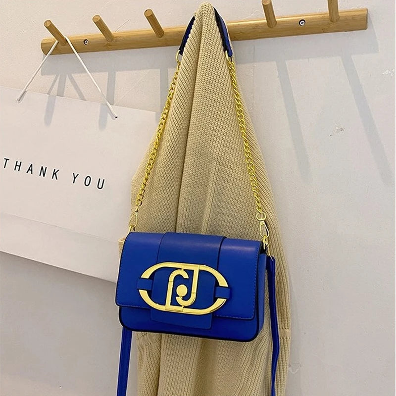 New Handbags For Women Metal Buckle Flap Square Shoulder Bags Fashion 2024 Ladies Messenger Bags Females Casual Commute Bags